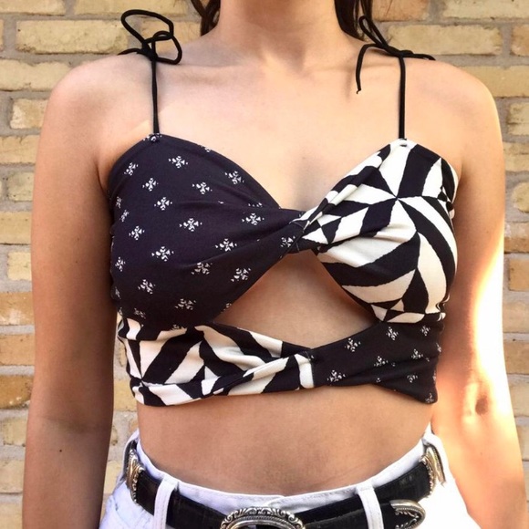 ๐ patchwork bandeau top ๐ boho geometric and paisley pattern! - Picture 1 of 3